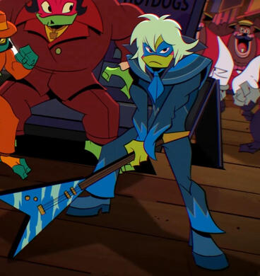 leo in his band outfit.