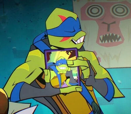 leo proudly holding a framed picture of himself. leo proudly holding a framed picture of himself.