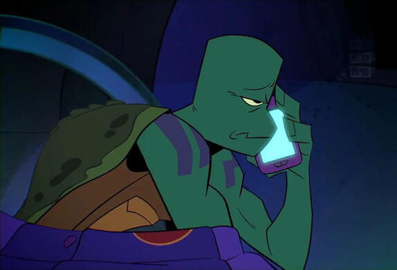 sleepy donnie on the phone!